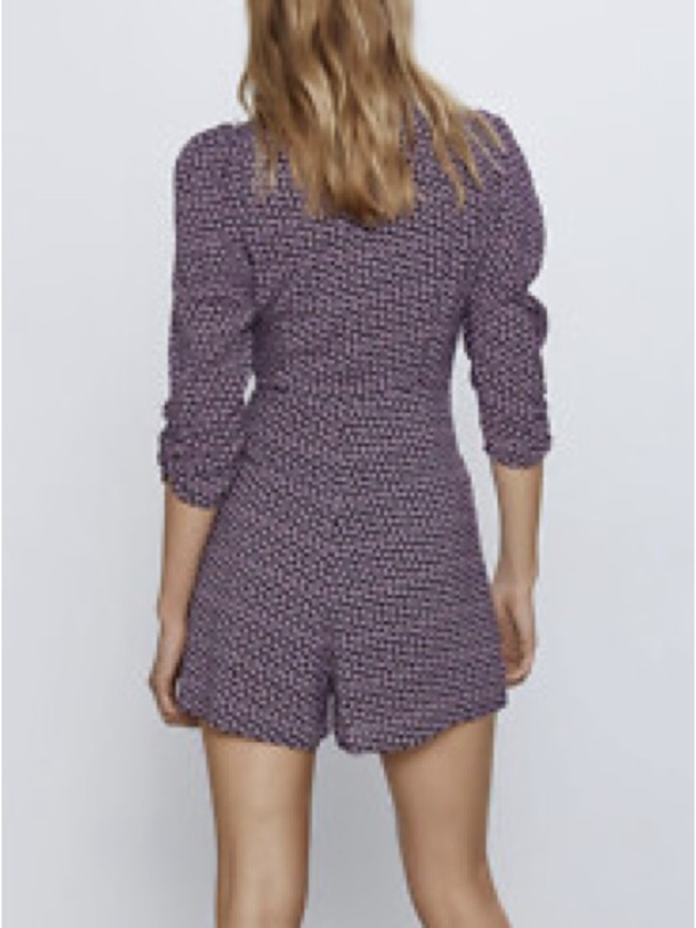 Zara Floral Skort Dress 80s Style Padded Shoulders with Built in Shorts size S - Picture 2 of 13